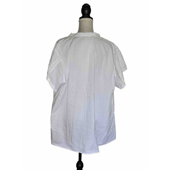 Wayward Fancies eShakti White Eyelet  Blouse Button Up Short Sleeve  3XL - Picture 2 of 7